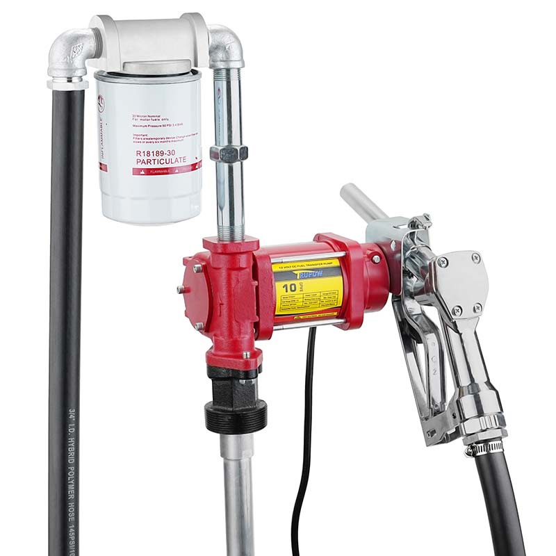 12V Fuel Gasoline Transfer Pump Kit na may Nozzle