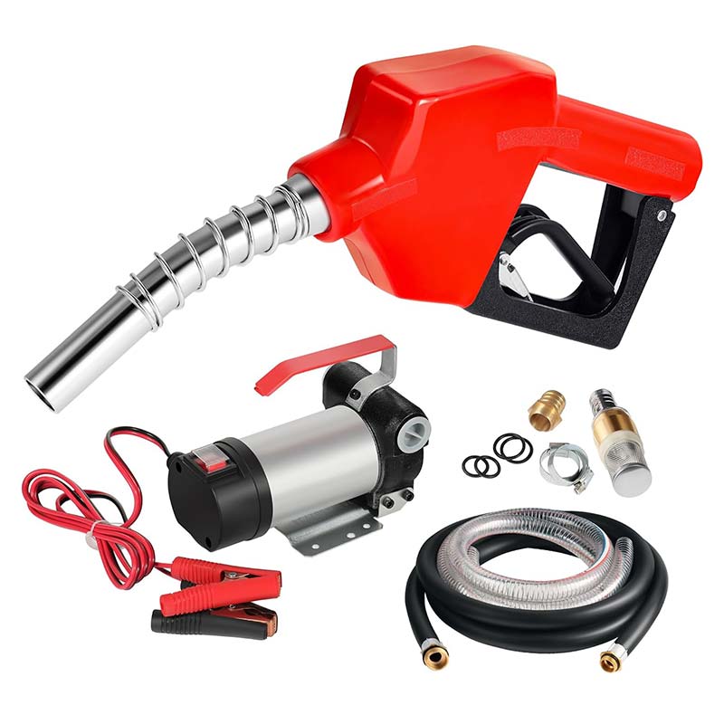 12V Portable Oil Fuel Diesel Transfer Pump Kit na may Awtomatikong Nozzle